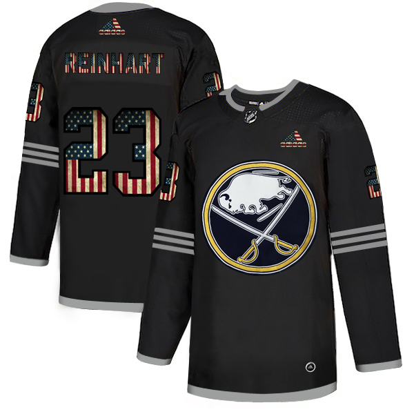 Buffalo Sabres #23 Sam Reinhart Adidas Men Black USA Flag Limited NHL Jersey